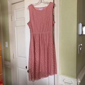 stitchBtween Sleeveless Salmon Color Crochet Dress